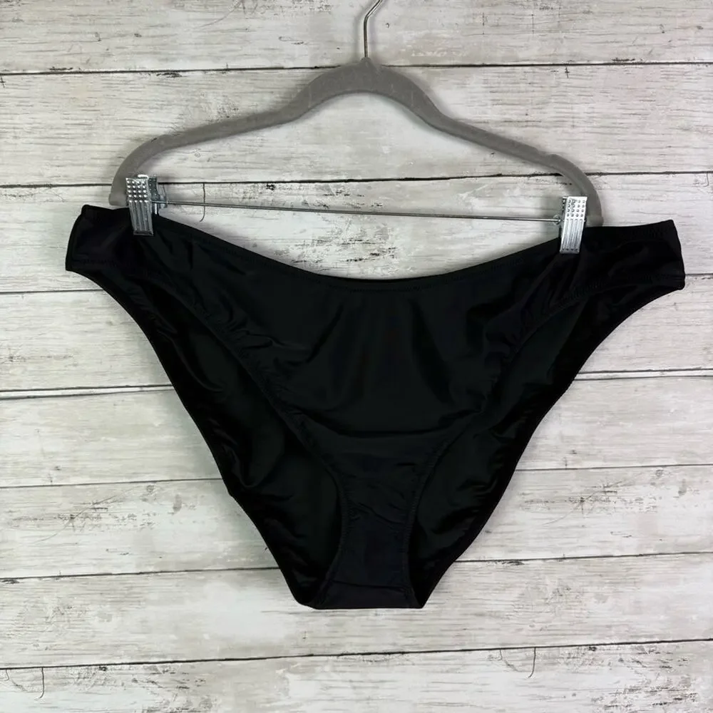 J Crew 90s High Leg Bikini Bottoms Black Size 3X